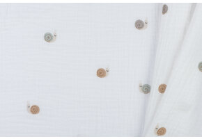 Hydrofiel Stof Kleine Slakjes - Off White
