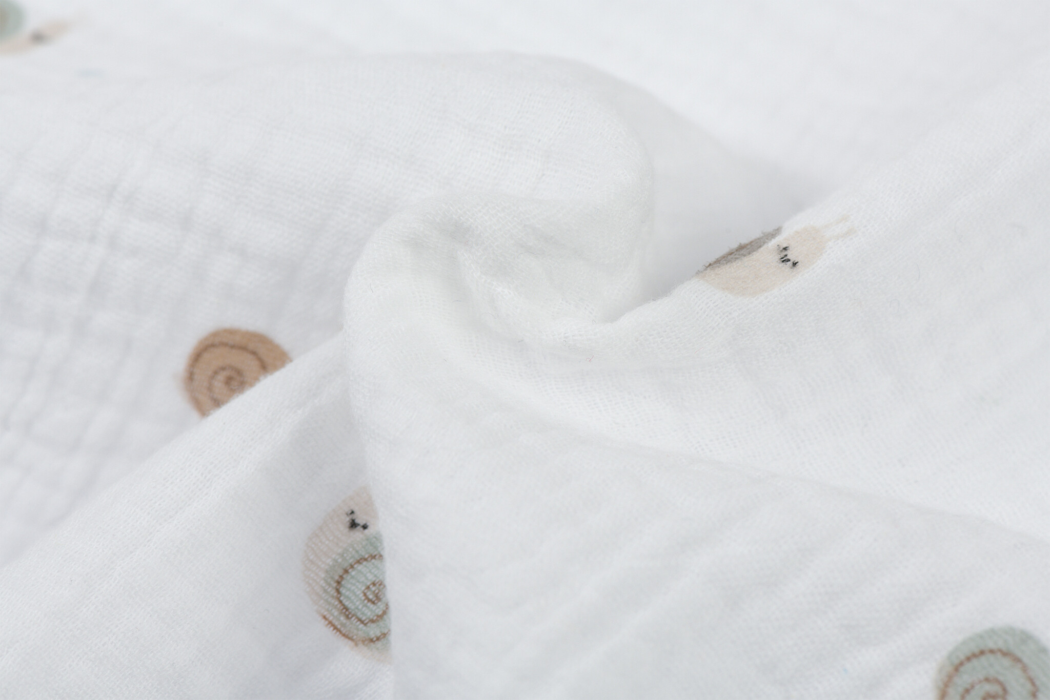 Hydrofiel Stof Kleine Slakjes - Off White