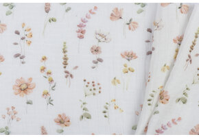 Hydrofiel Stof Digitale Print - Bloemenkus 