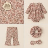 Jersey Katoen Digitale Print - Vintage Bloemen Oud Mauve