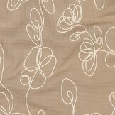 Hydrofiel Stof Embroidery Bloemenslinger - Beige
