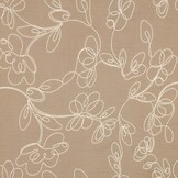 Hydrofiel Stof Embroidery Bloemenslinger - Beige