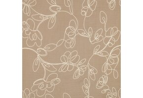 Hydrofiel Stof Embroidery Bloemenslinger - Beige