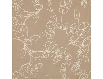 Hydrofiel Stof Embroidery Bloemenslinger - Beige