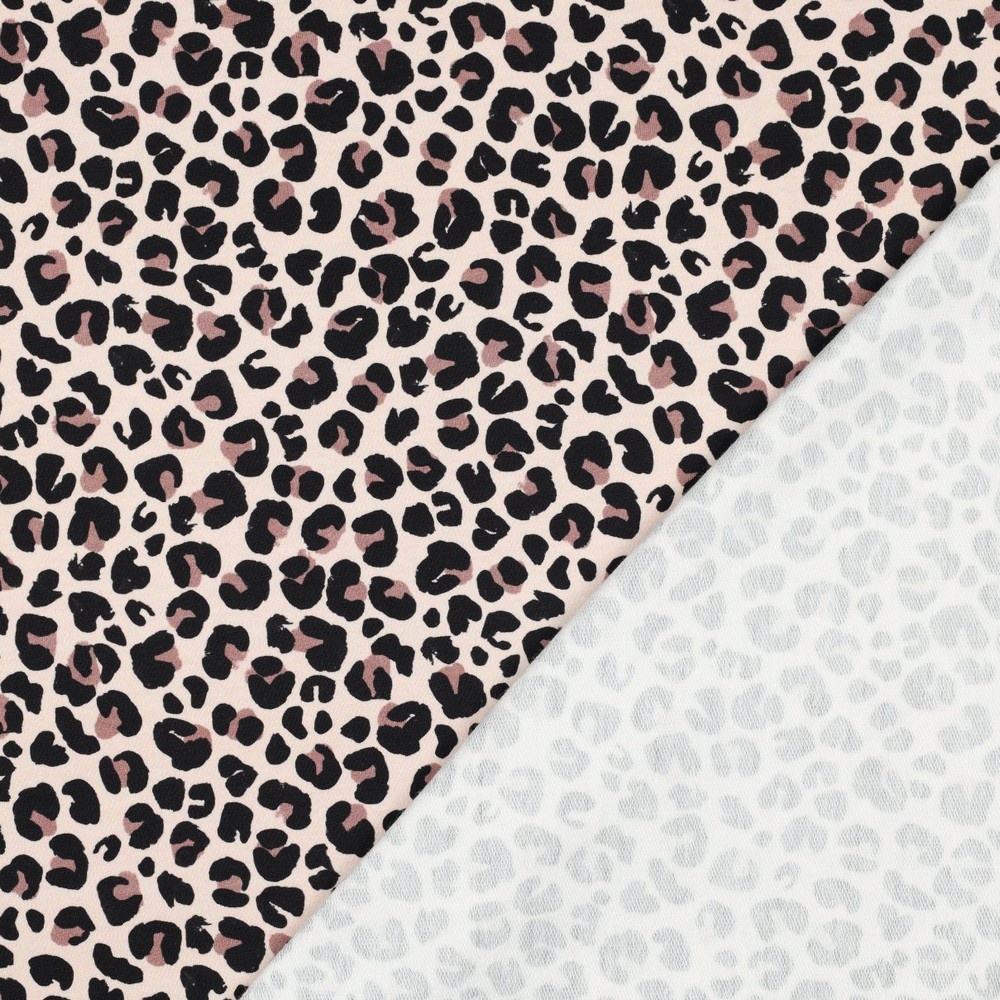 French Terry Stof Panterprint Lichtbruin - Copy