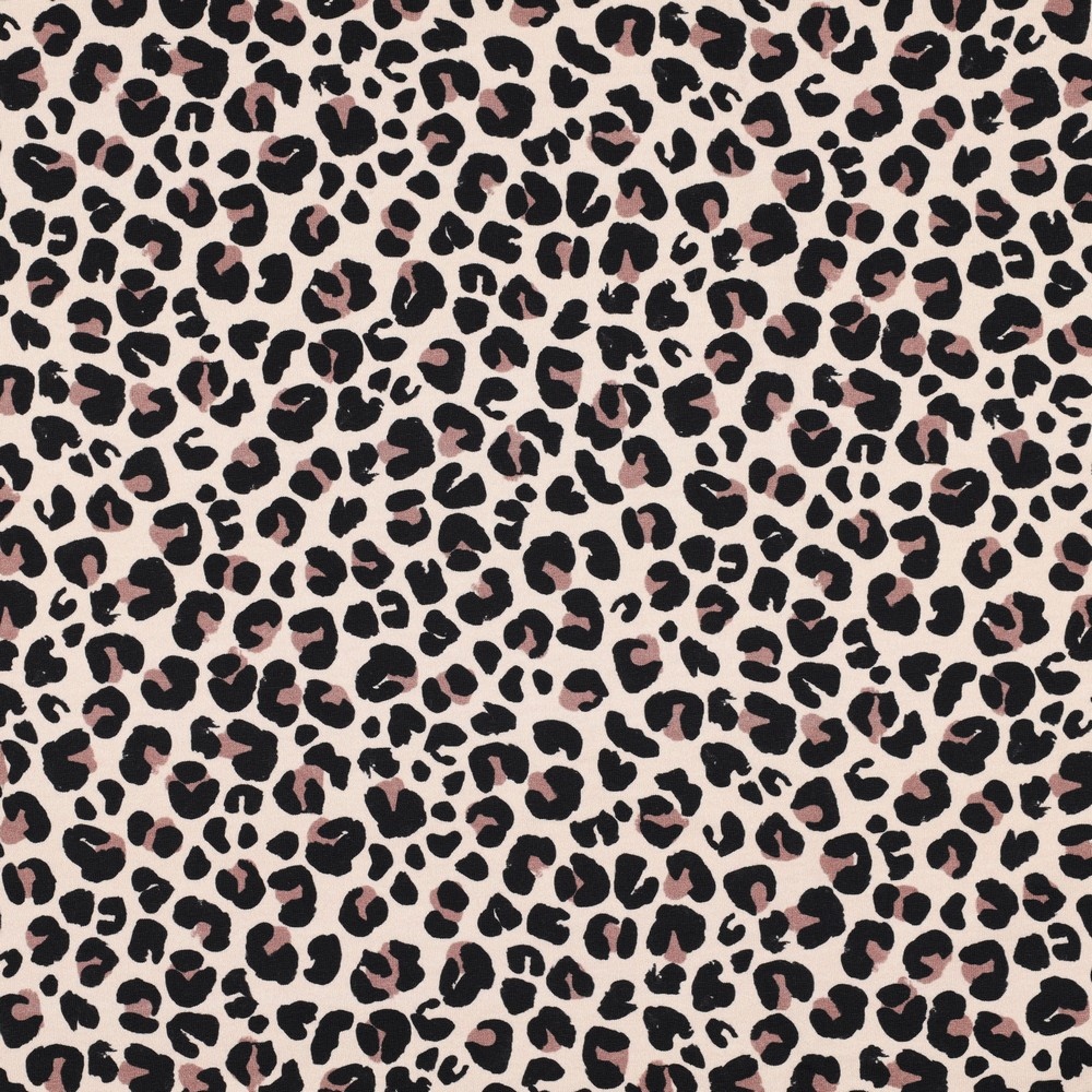 French Terry Stof Panterprint Lichtbruin - Copy