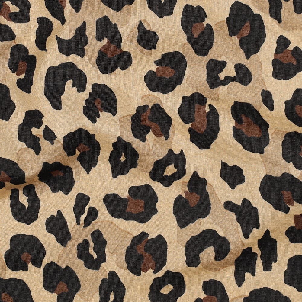 Katoen Voile Stof - Animal Skin - Camel