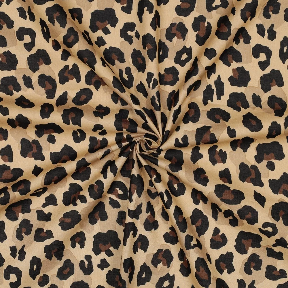 Katoen Voile Stof - Animal Skin - Camel
