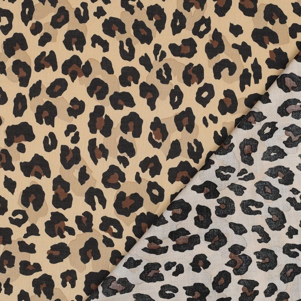 Katoen Voile Stof - Animal Skin - Camel
