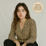 Katoen Voile Stof - Animal Skin - Camel