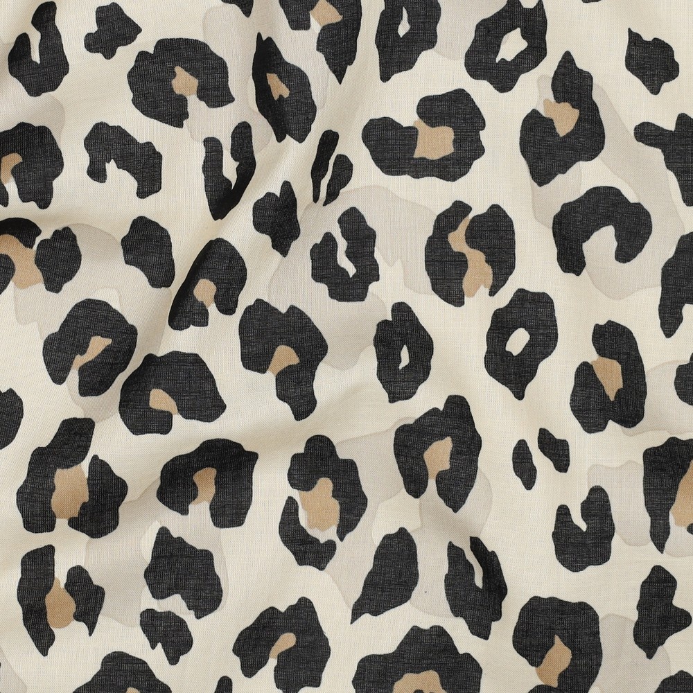 Katoen Voile Stof - Animal Skin - Zand
