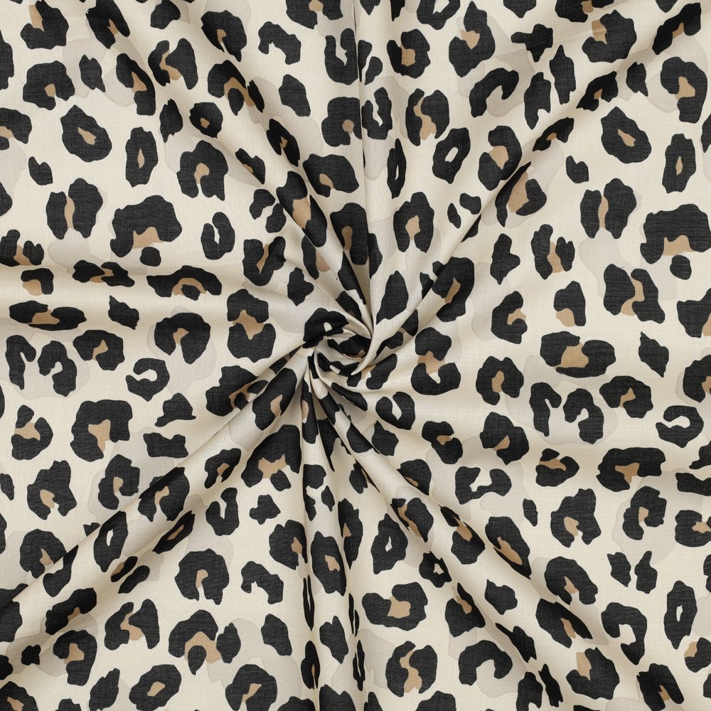 Katoen Voile Stof - Animal Skin - Zand