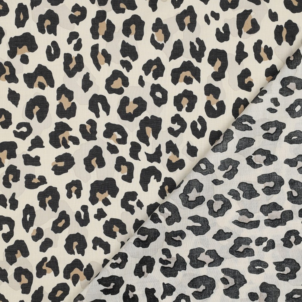 Katoen Voile Stof - Animal Skin - Zand
