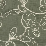 Hydrofiel Stof Embroidery Bloemenslinger - Pickle