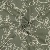 Hydrofiel Stof Embroidery Bloemenslinger - Pickle