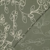 Hydrofiel Stof Embroidery Bloemenslinger - Pickle