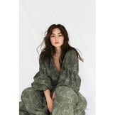 Hydrofiel Stof Embroidery Bloemenslinger - Pickle