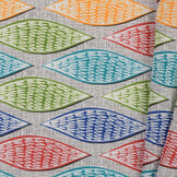 Katoen Stof Digitale Print - Retro Blaadjes Rhythm