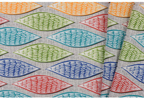 Katoen Stof Digitale Print - Retro Blaadjes Rhythm