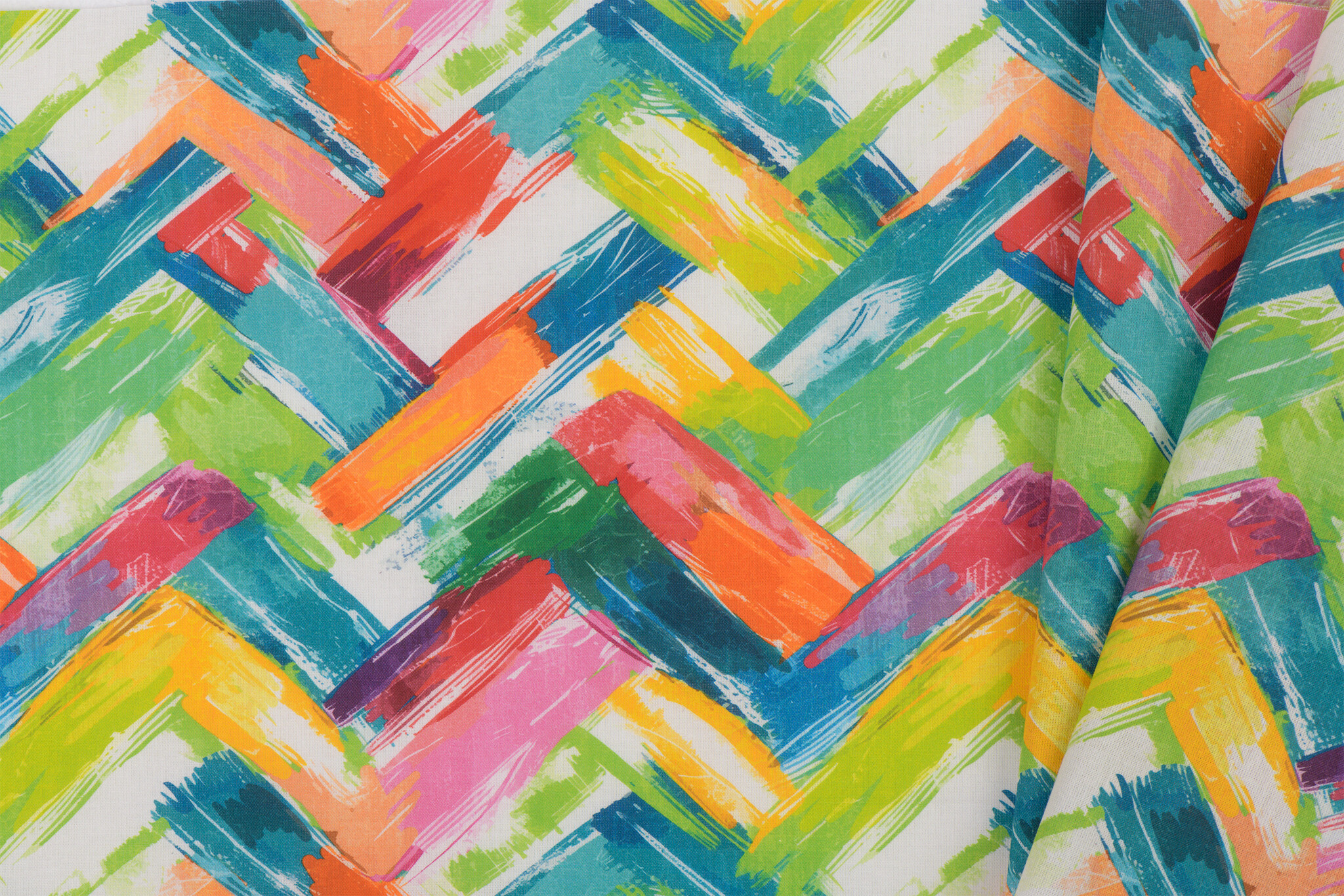 Katoen Stof Digitale Print - Zigzag Expressie