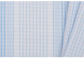 Katoen Stof - Madrasruit Lichtblauw