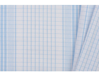 Katoen Stof - Madrasruit Lichtblauw