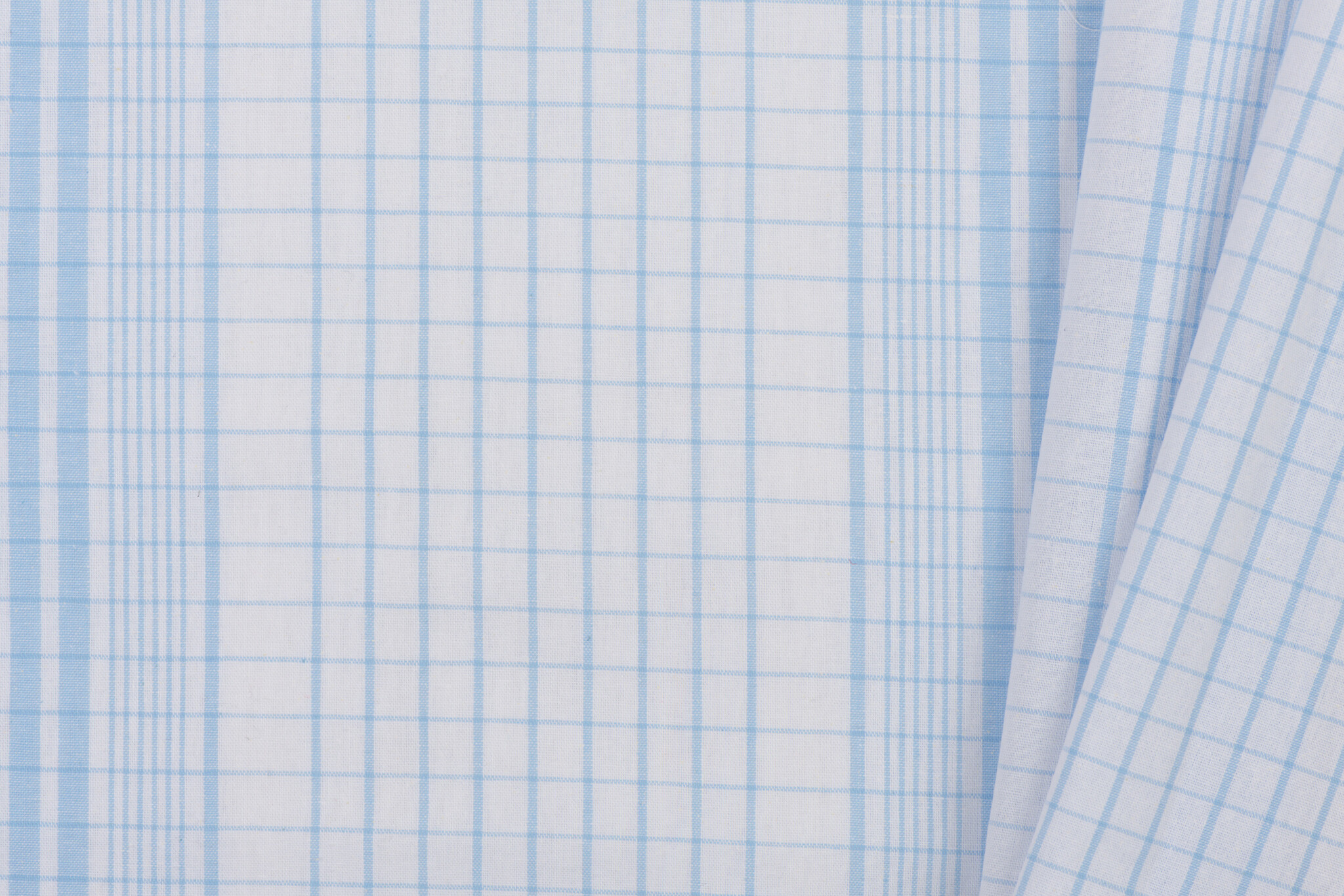 Katoen Stof - Madrasruit Lichtblauw