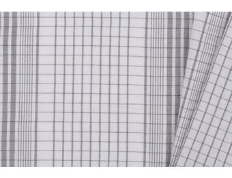 Katoen Stof - Madrasruit Grijs