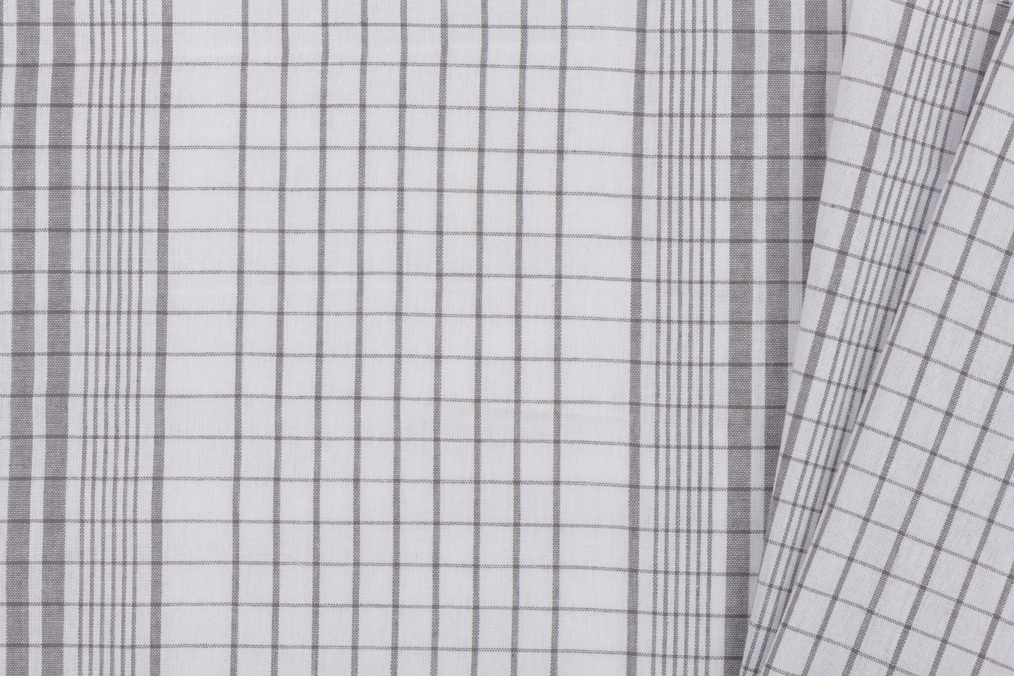 Katoen Stof - Madrasruit Grijs