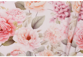 Katoen Stof Digitale Print - Soft Bloom