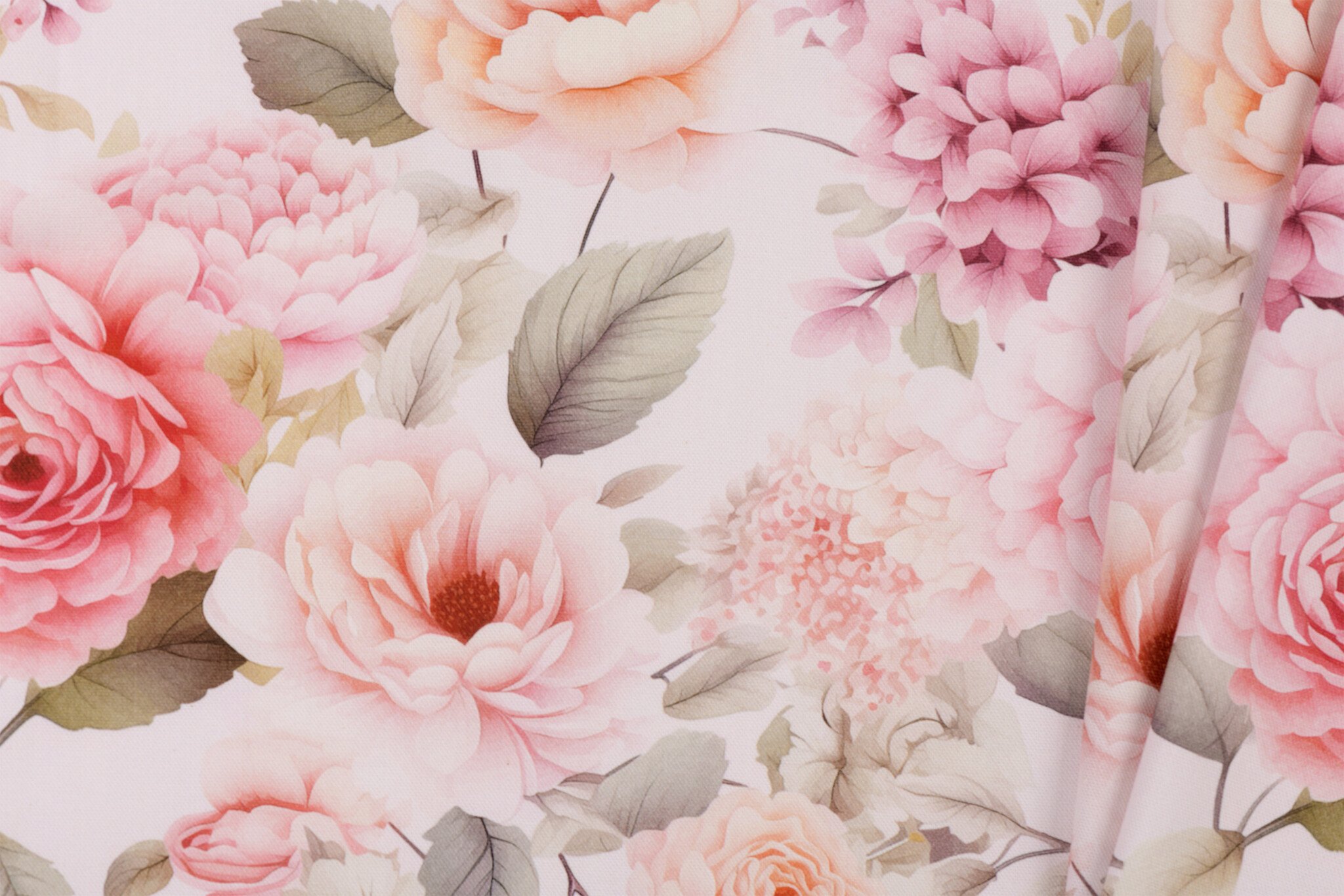 Katoen Stof Digitale Print - Soft Bloom