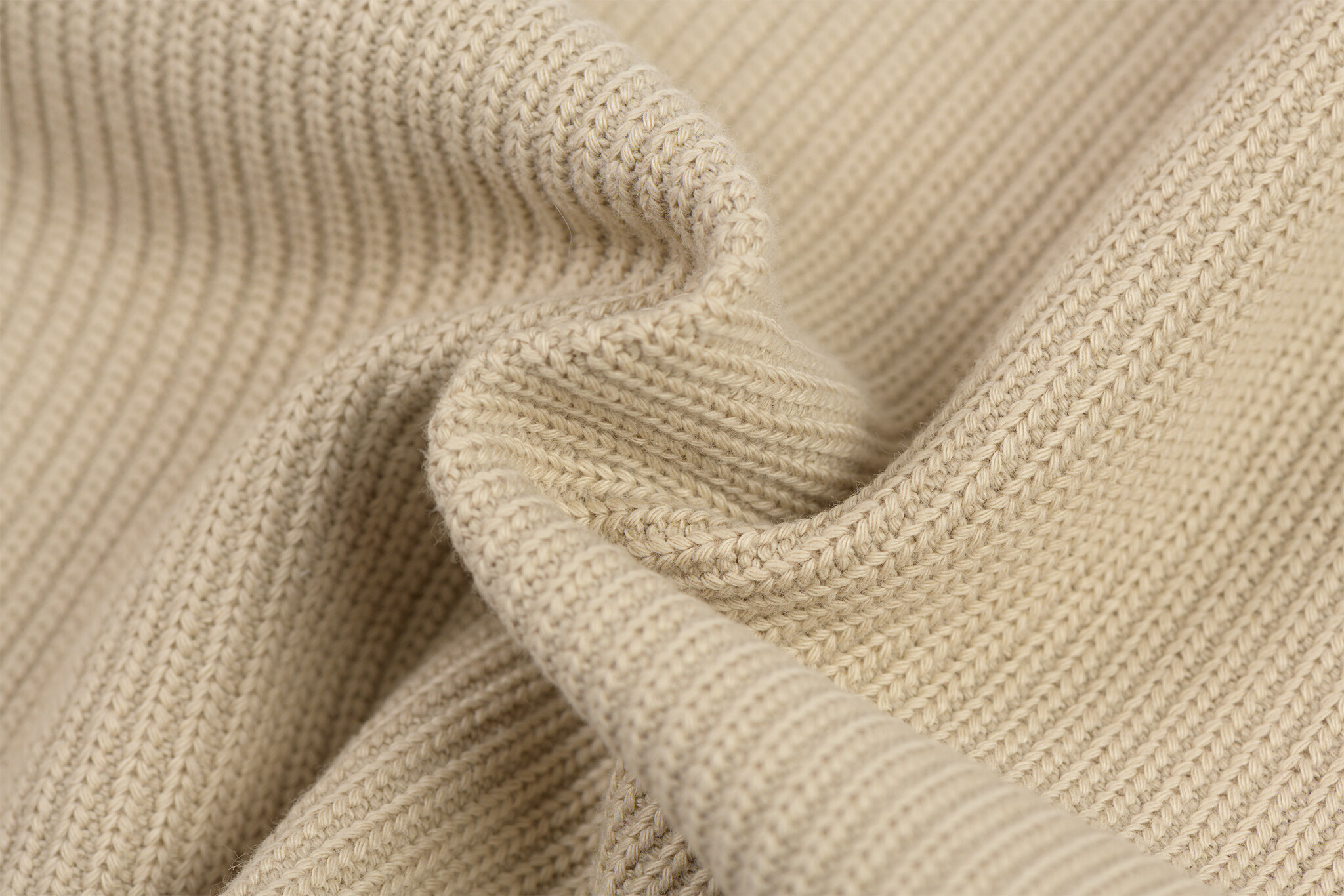 Fijn Gebreide Kabelstof – Beige