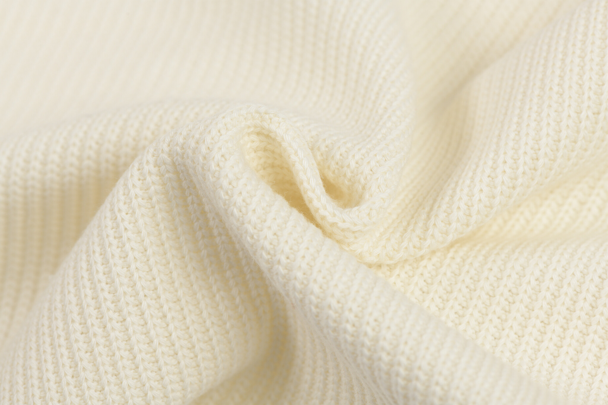 Fijn Gebreide Kabelstof – New Ecru