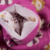 Double Gauze Matelassé Stof - Daia - Fuchsia & Ecru - Bloemen