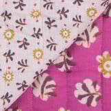 Double Gauze Matelassé Stof - Daia - Fuchsia & Ecru - Bloemen