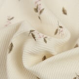 Rib Jersey Stof - Roze Klassieke Bloem