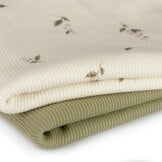 Rib Jersey Stof - Roze Klassieke Bloem