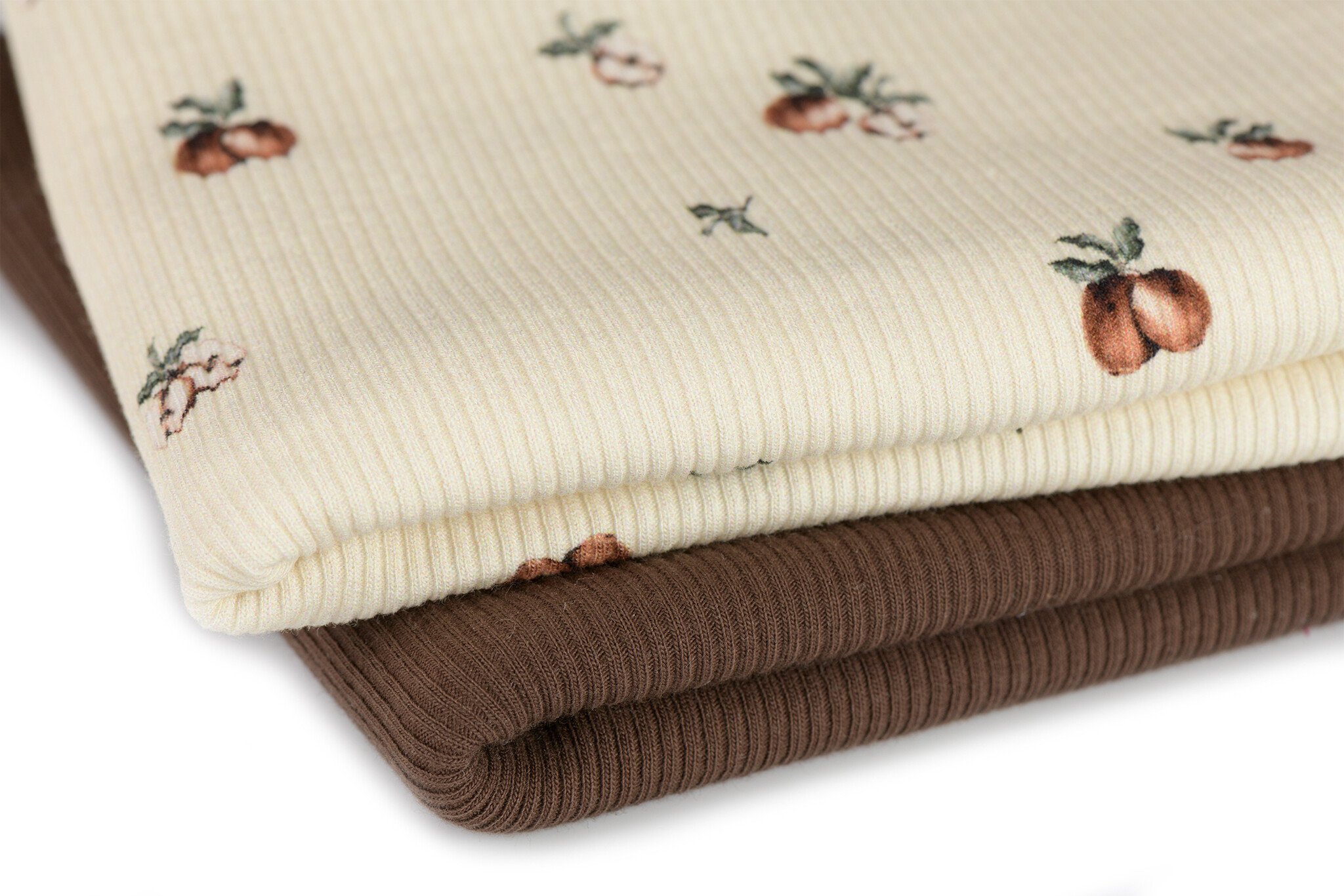 Rib Jersey Stof - Vintage Appel Beige