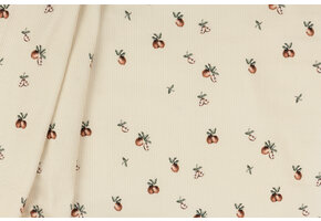 Rib Jersey Stof - Vintage Appel Beige