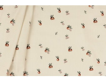 Rib Jersey Stof - Vintage Appel Beige