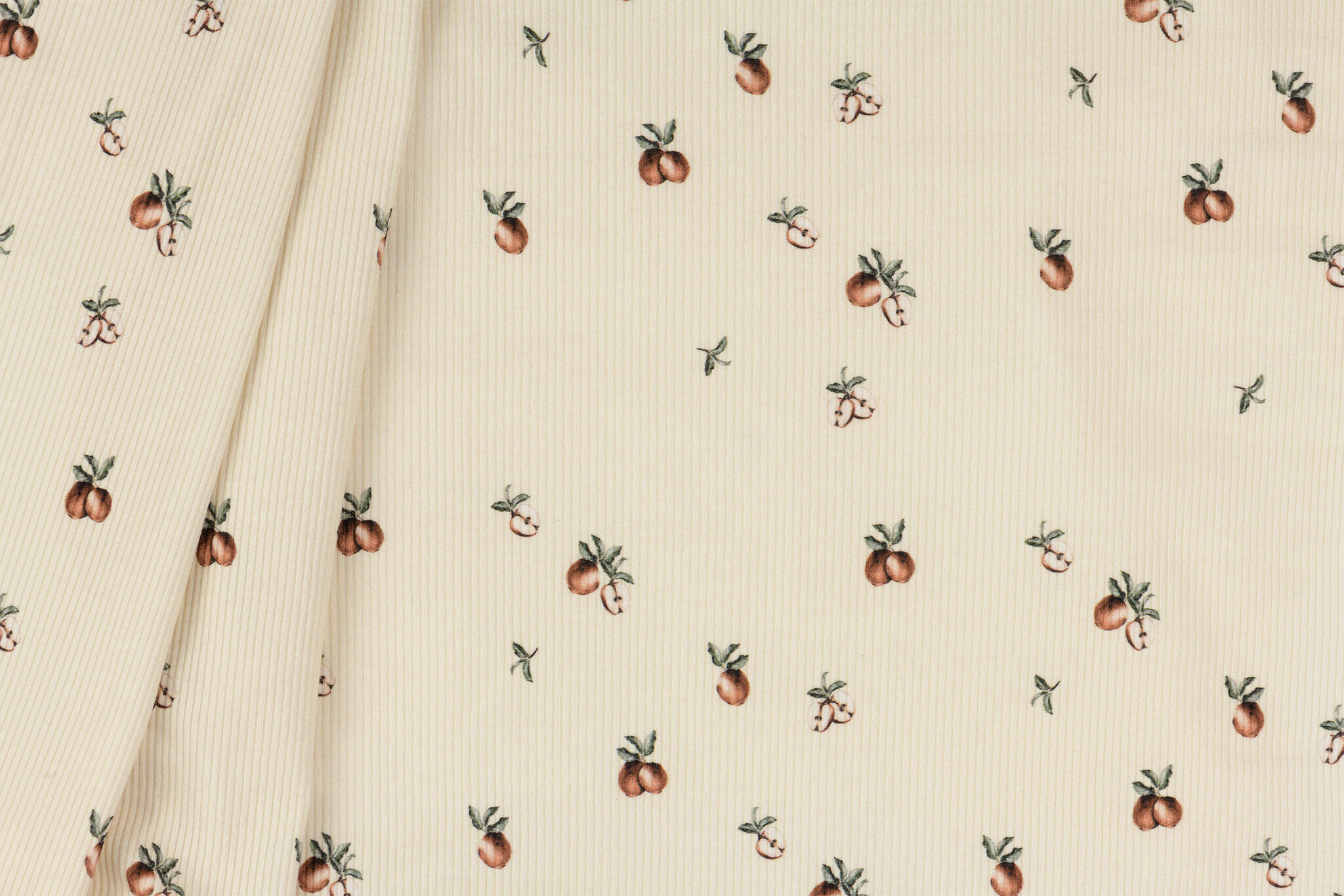 Rib Jersey Stof - Vintage Appel Beige