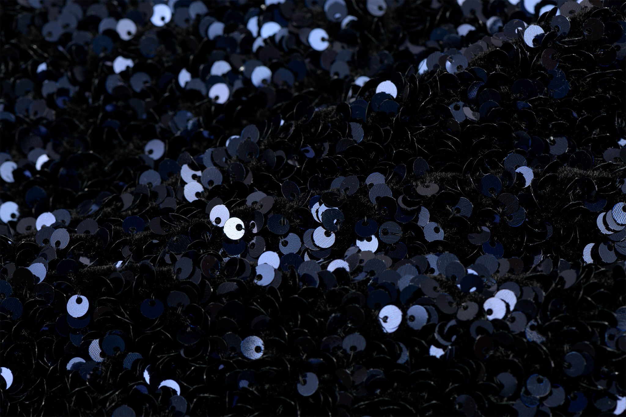 Pailletten stof donkerblauw