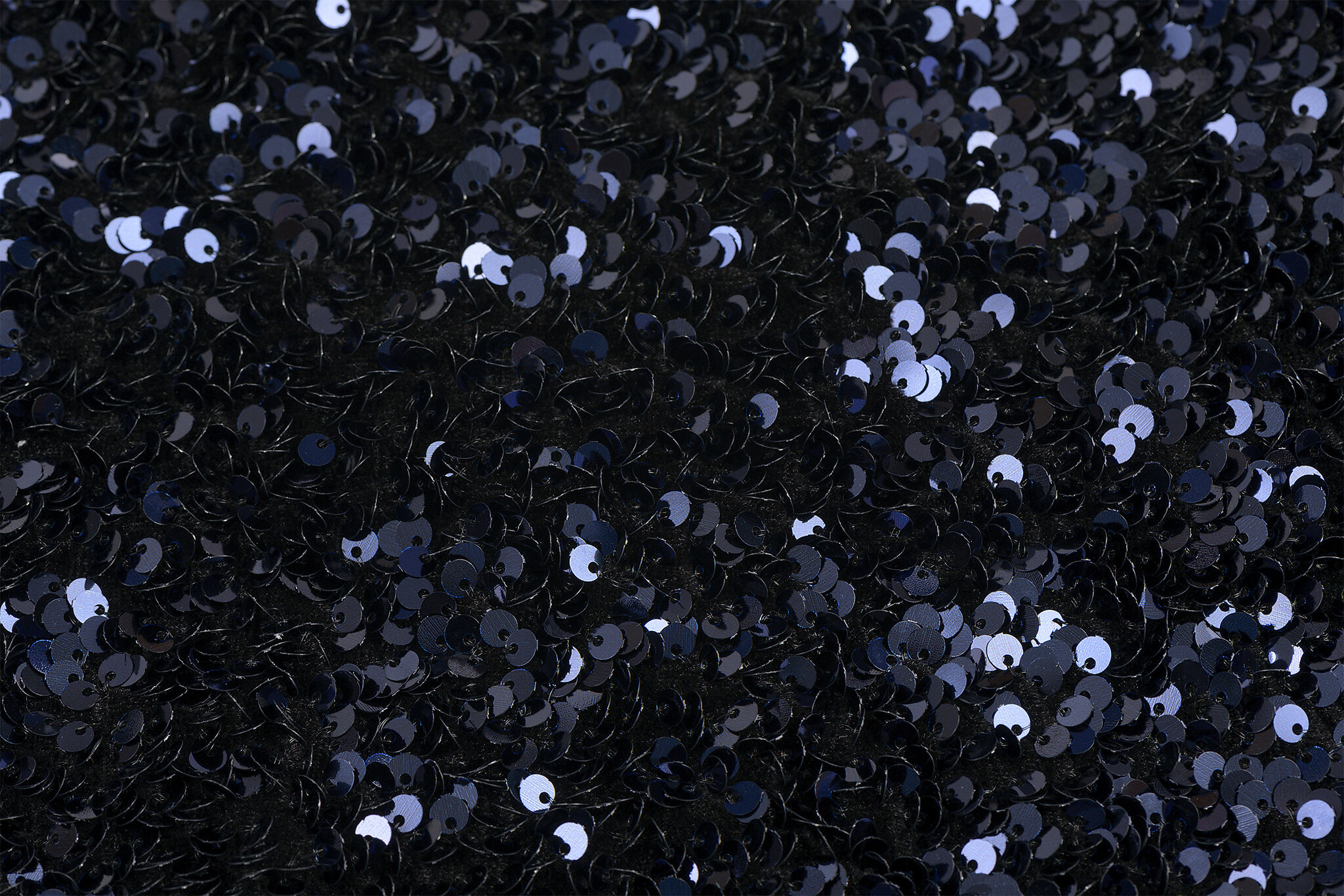 Pailletten stof donkerblauw