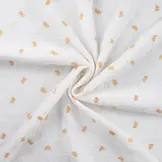 Hydrofiel Stof Embroidery Vlinders - Goud