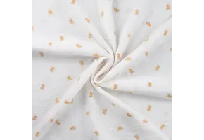 Hydrofiel Stof Embroidery Vlinders - Goud