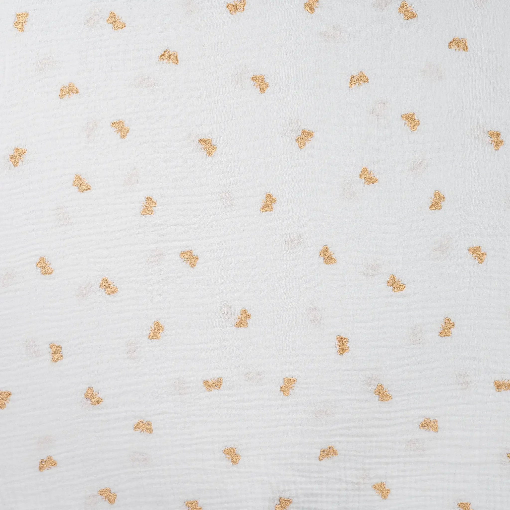 Hydrofiel Stof Embroidery Vlinders - Goud