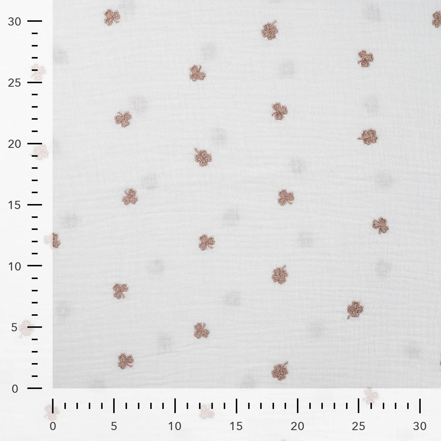 Hydrofiel Stof Embroidery Klavertjes - Brons