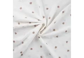 Hydrofiel Stof Embroidery Klavertjes - Brons