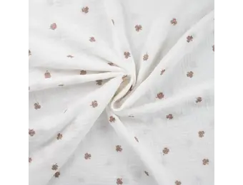 Hydrofiel Stof Embroidery Klavertjes - Brons