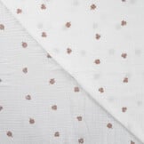 Hydrofiel Stof Embroidery Klavertjes - Brons